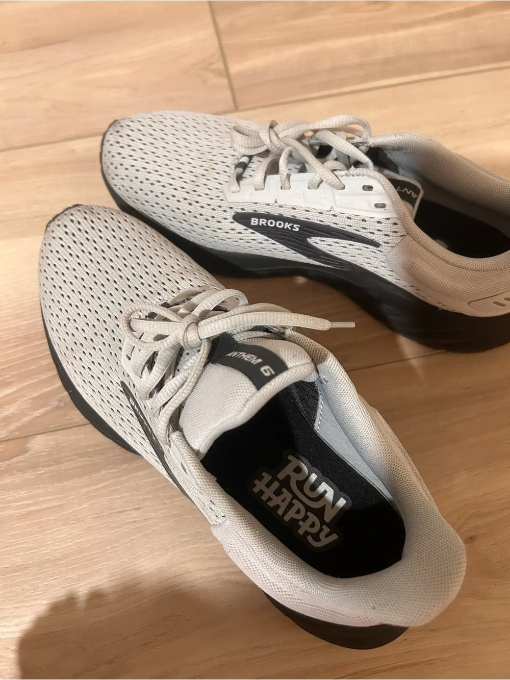 Brooks Light Gray and Black Running Shoes